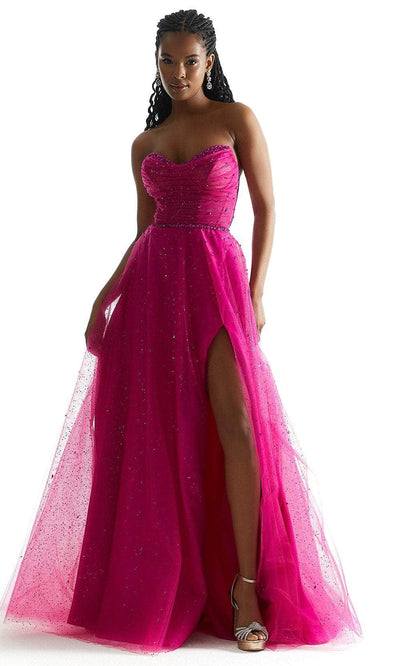 Mori Lee 49028 - Sparkle Tulle Prom Dress Prom Dress 00 /  Fuchsia