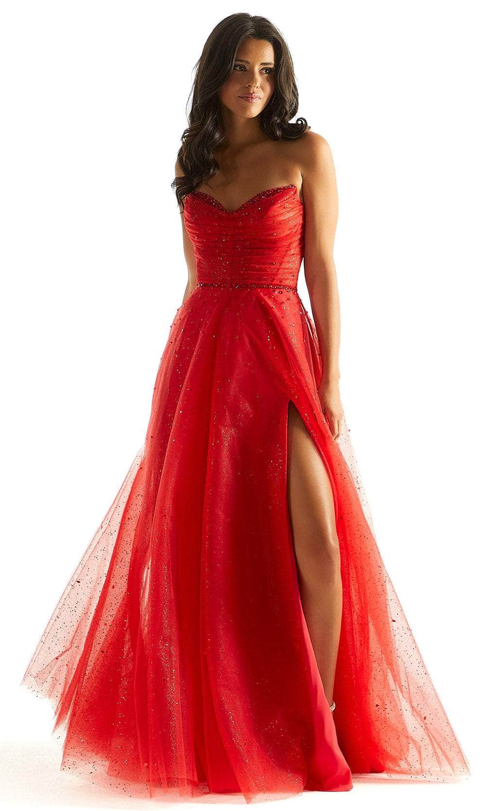 Mori Lee 49028 - Sparkle Tulle Prom Dress Prom Dress 00 /  Scarlet