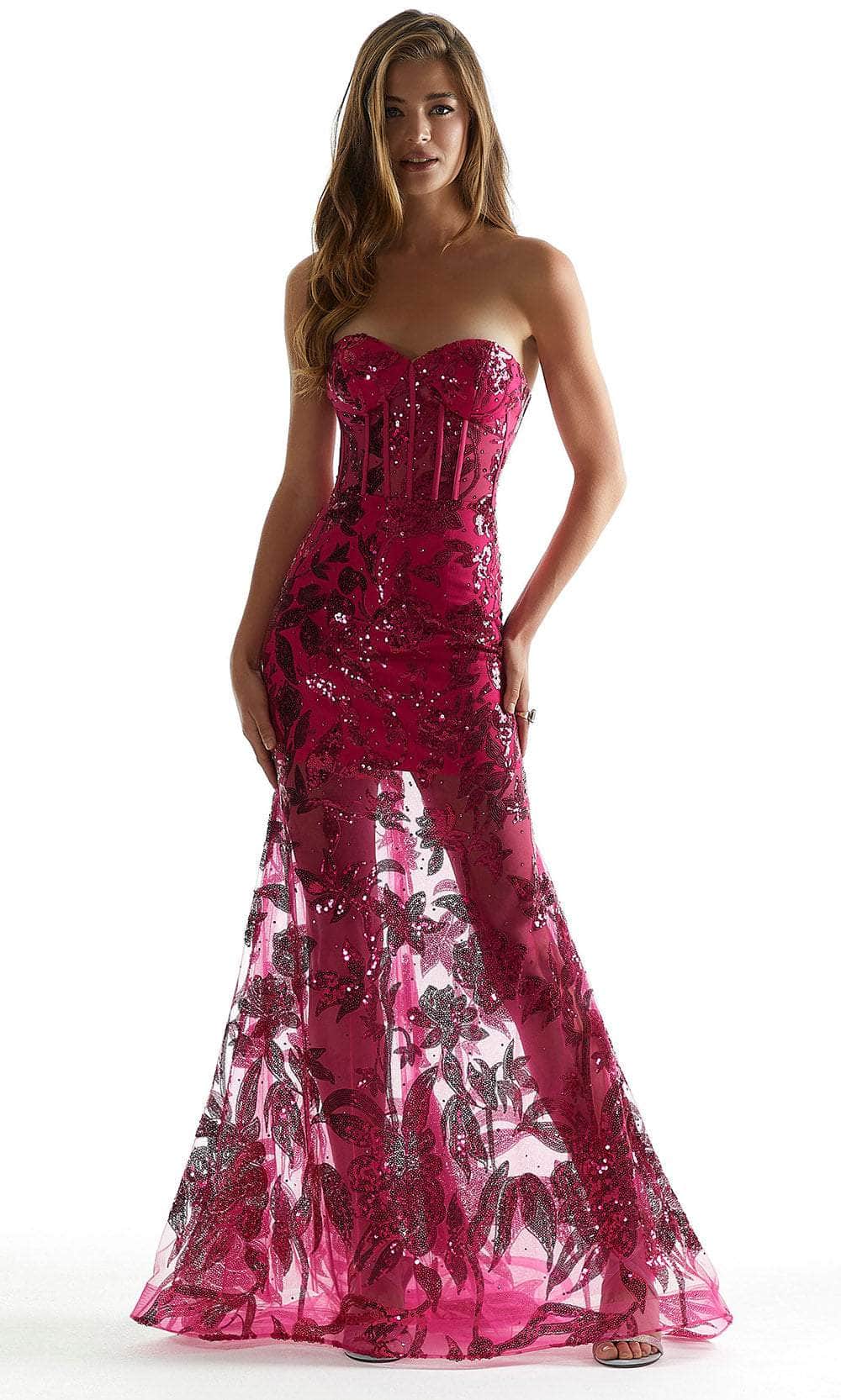 Mori Lee 49032 - Strapless Sweetheart Prom Dress Prom Dress 00 /  Fuchsia