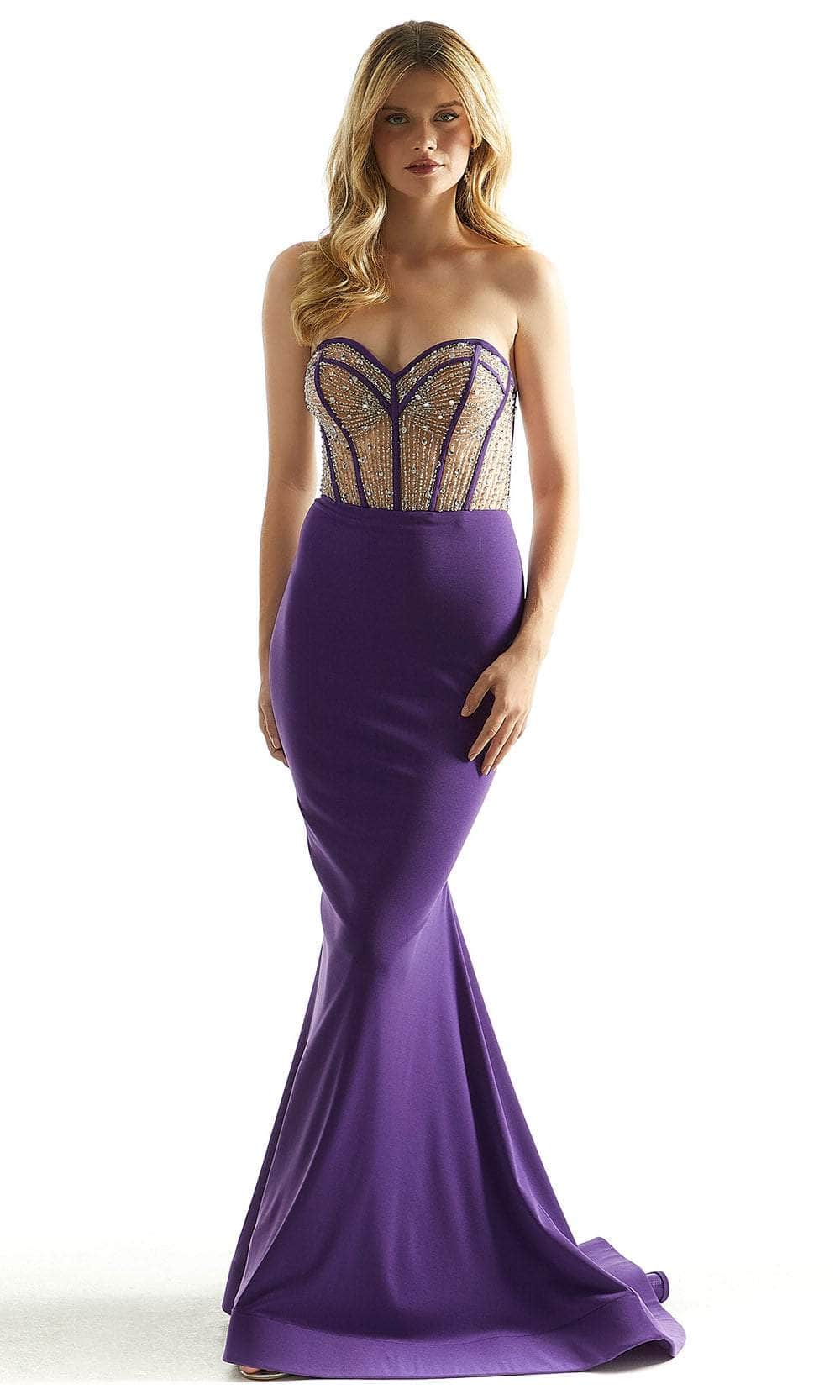 Mori Lee 49035 - Boning Mermaid Prom Dress Prom Dress 00 /  Purple
