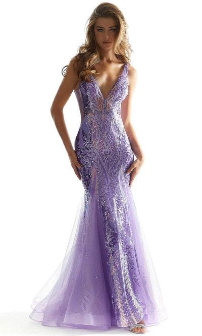 Mori Lee 49037 - Embellished V-Neck Prom Dress Prom Dress 00 /  Lilac