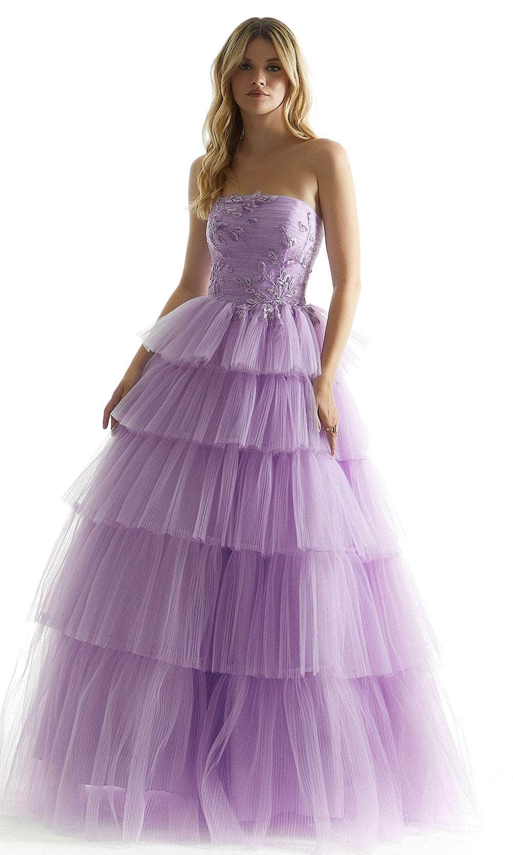 Mori Lee 49042 - Tiered Pleated Prom Dress Prom Dress 00 /  Lilac