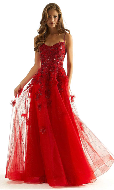 Mori Lee 49049 - Sequin Floral Prom Dress Prom Dress 00 /  Red