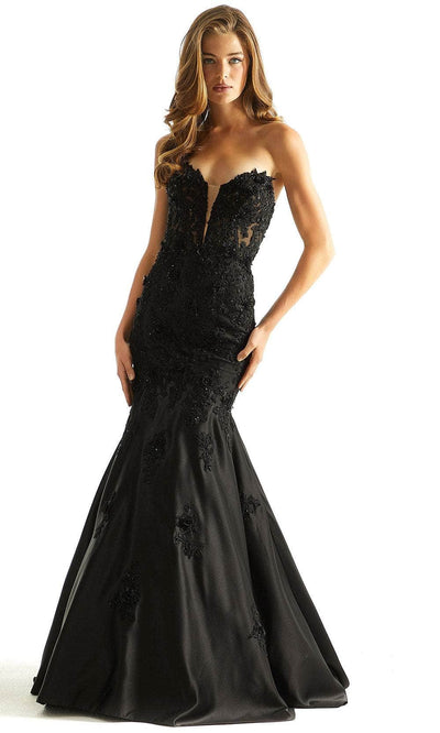 Mori Lee 49060 - Embroidered Beaded Prom Dress Prom Dress 00 /  Black