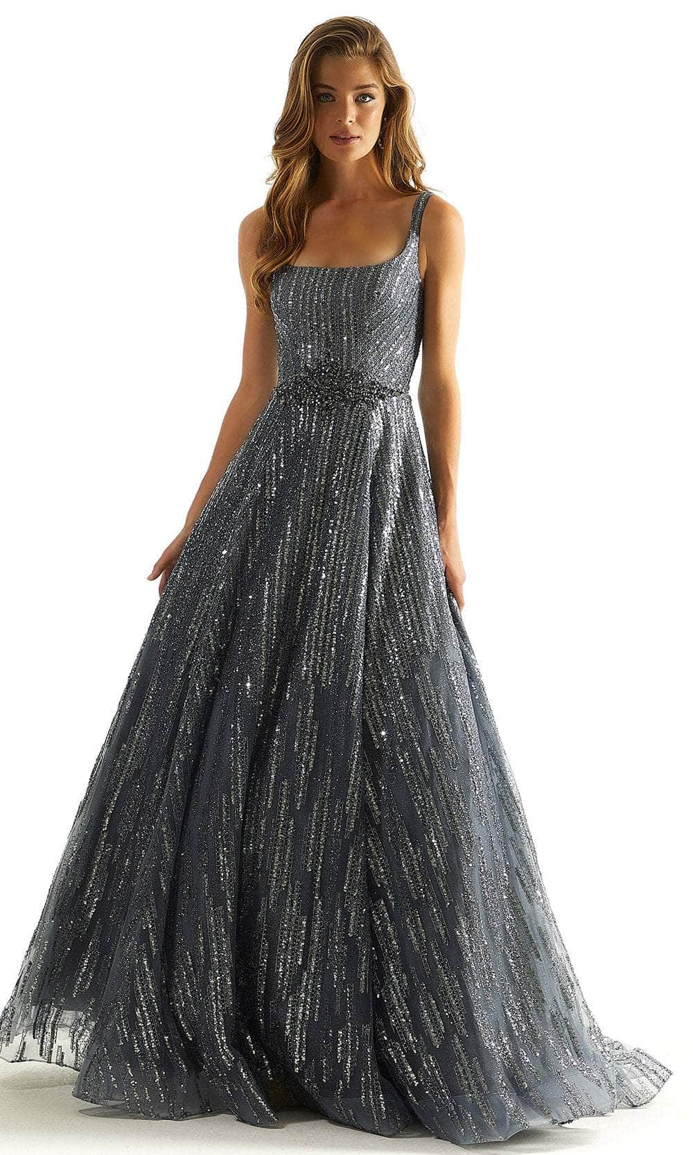 Mori Lee 49065 - Sequin Glitter Prom Dress Prom Dress 00 /  Gunmetal