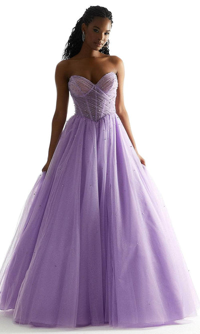 Mori Lee 49071 - Basque Sheer Prom Dress Prom Dress 00 /  Orchid