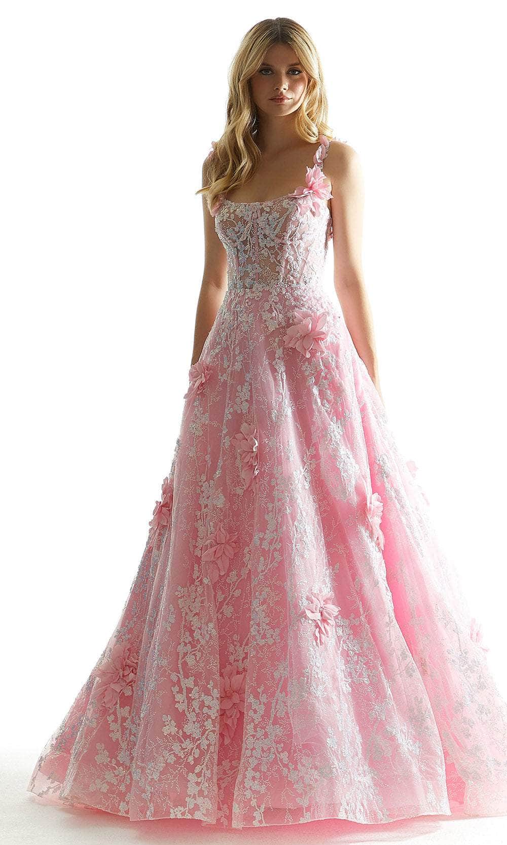 Mori Lee 49072 - Floral Illusion Prom Dress Prom Dress 00 /  Pucker Up Pink