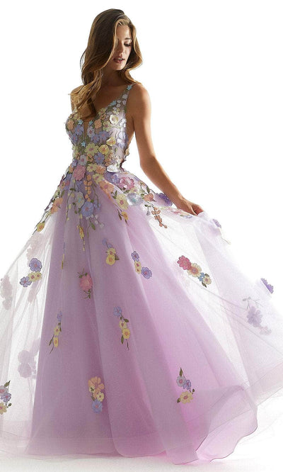 Mori Lee 49074 - Glitter Floral Prom Dress Prom Dress