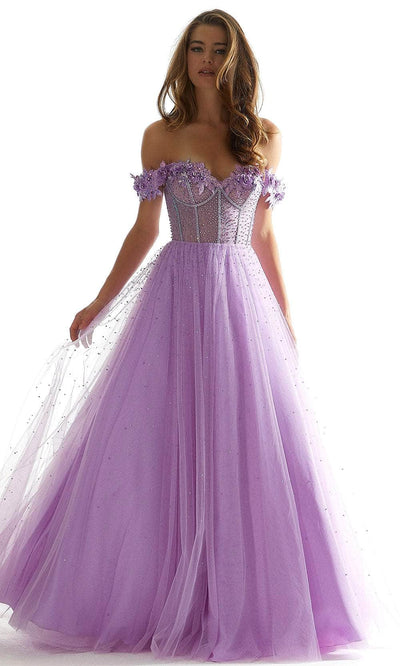 Mori Lee 49075 - Sheer Bustier Prom Dress Prom Dress 00 /  Light Purple