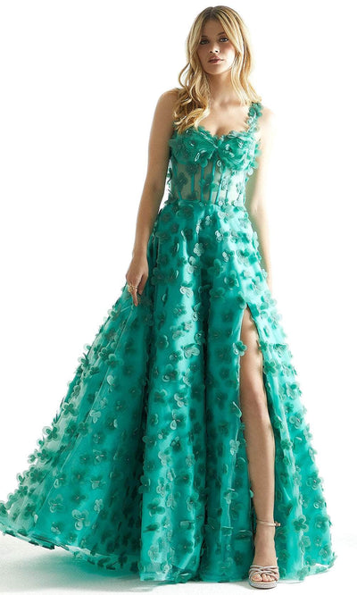 Mori Lee 49078 - Floral Sweetheart Prom Dress Prom Dress 00 /  Green