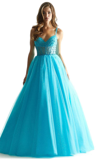 Mori Lee 49080 - Beads Corset Prom Dress Prom Dress 00 /  Scuba Blue