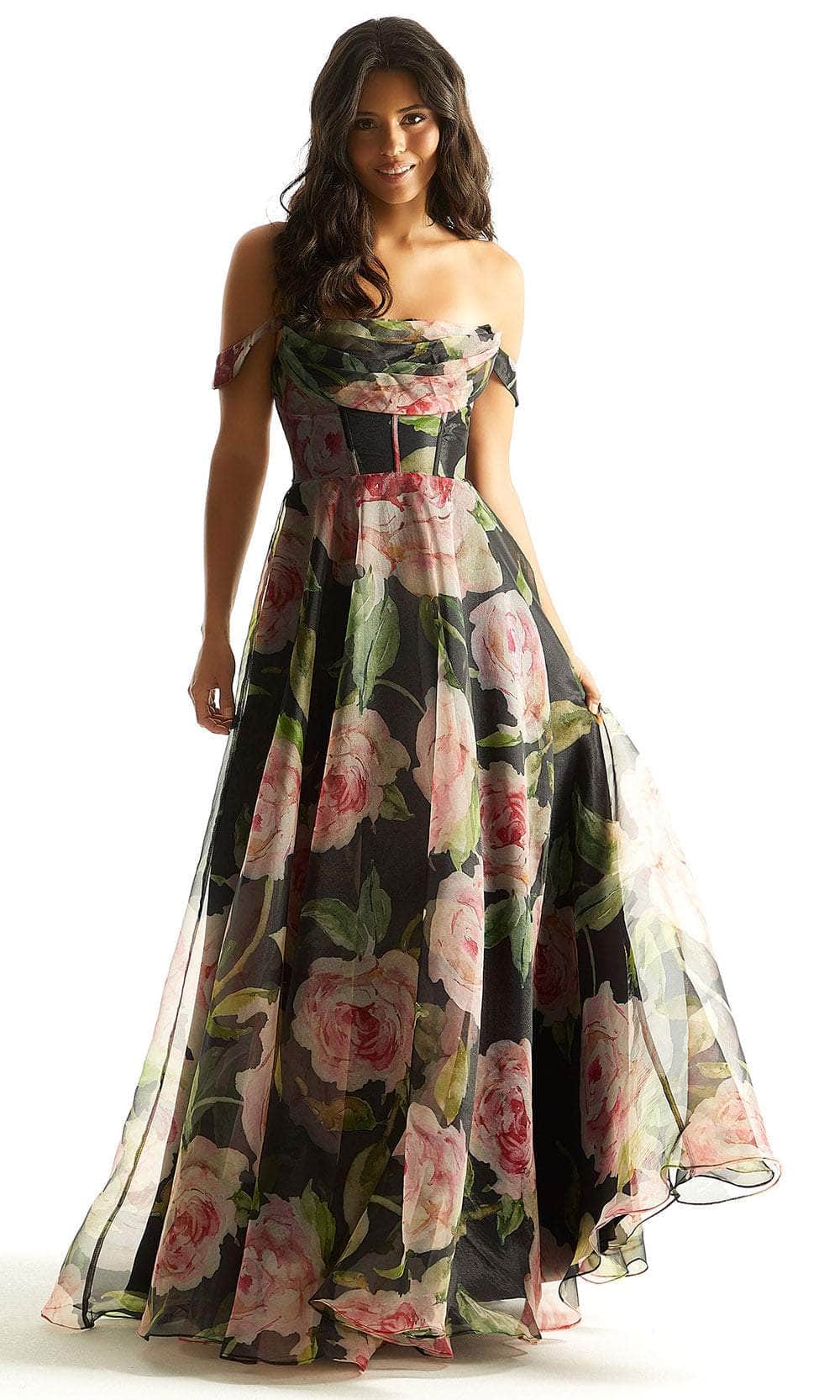 Mori Lee 49085 - Strapless A-line Dress Prom Dress 00 /  Black / Rose