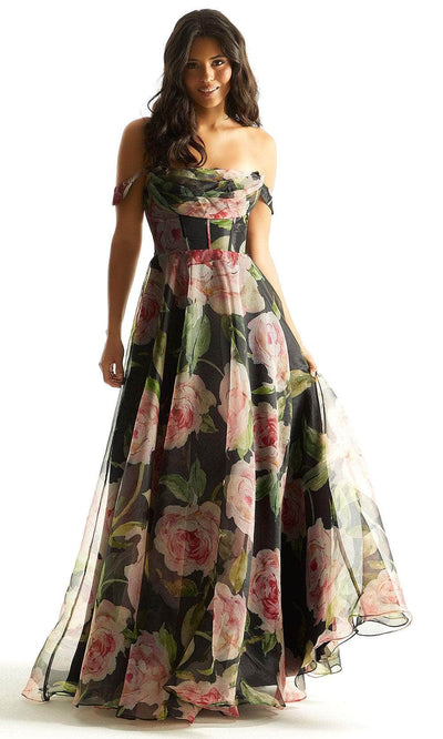 Mori Lee 49085 - Strapless A-line Dress Prom Dress 00 /  Black / Rose