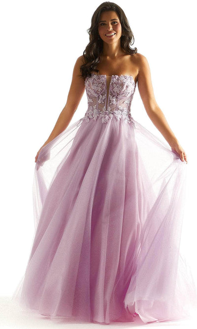 Mori Lee 49086 - Strapless Lace Prom Dress Prom Dress 00 /  Light Purple