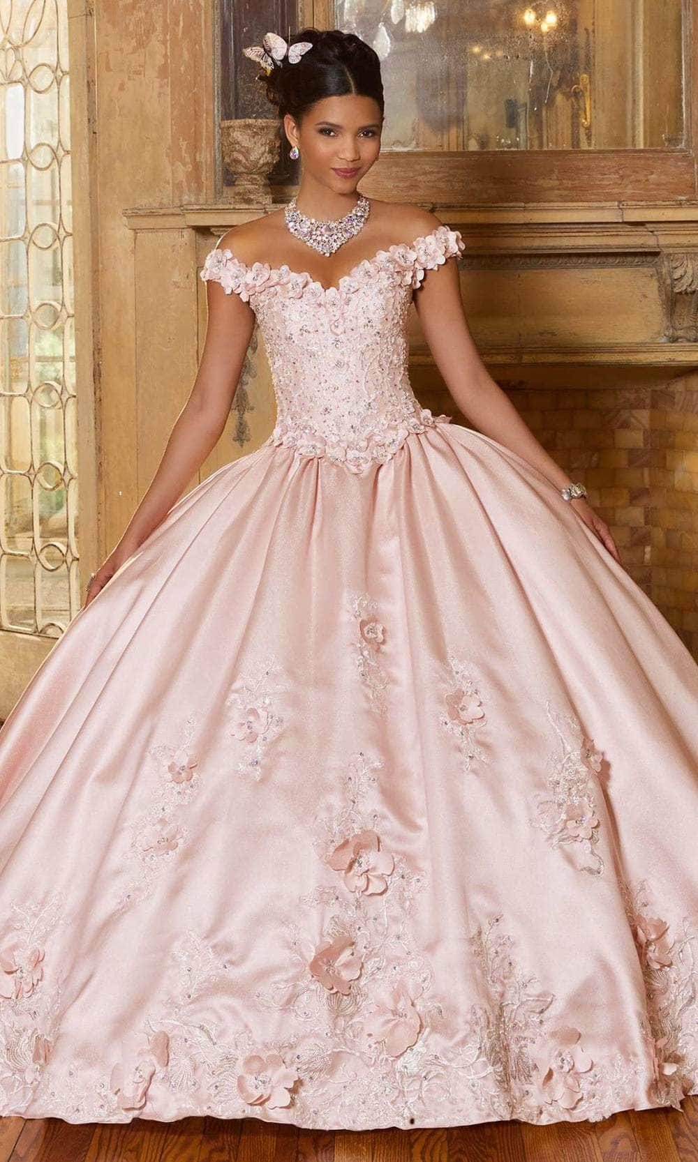 Mori Lee 60153 - Appliqued Satin Quinceanera Ballgown Ball Gowns