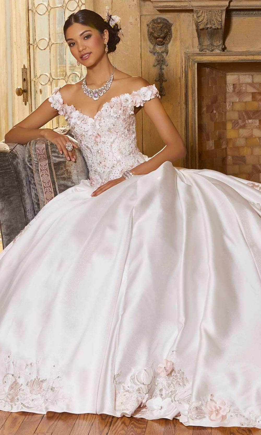 Mori Lee 60153 - Appliqued Satin Quinceanera Ballgown Ball Gowns