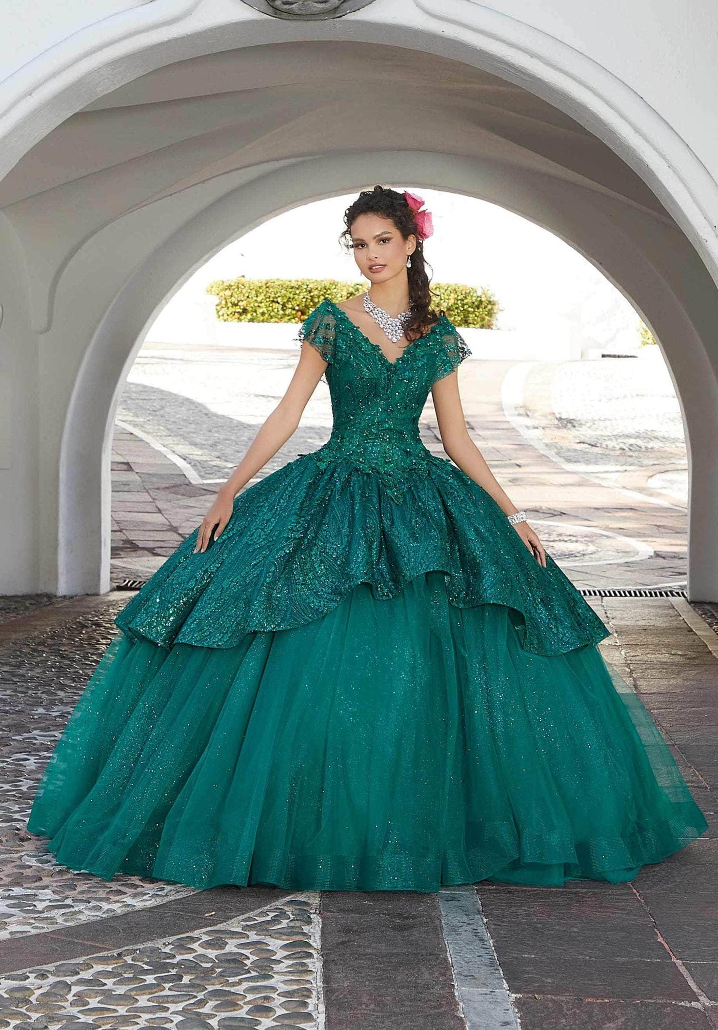 Mori Lee 60162 - V Neck Embellished Quinceanera Gown Special Occasion Dress