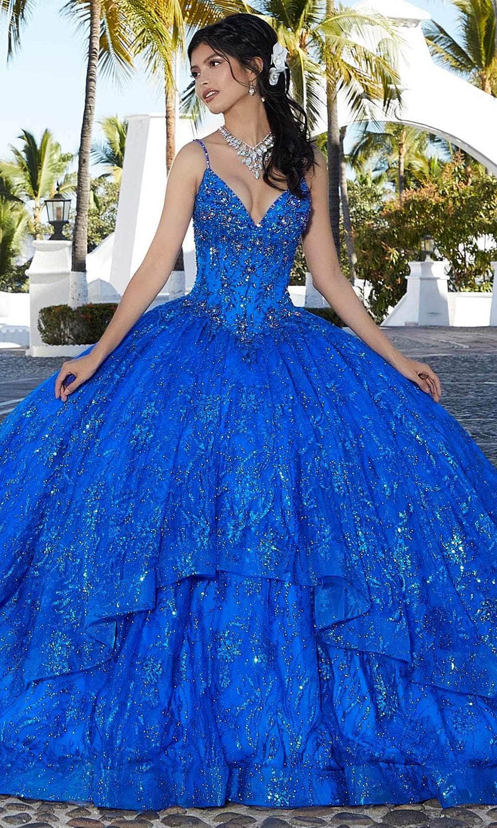 Mori Lee 60163 - Crystal Beaded Quinceanera Ballgown Ball Gowns 00 / Regal Royal