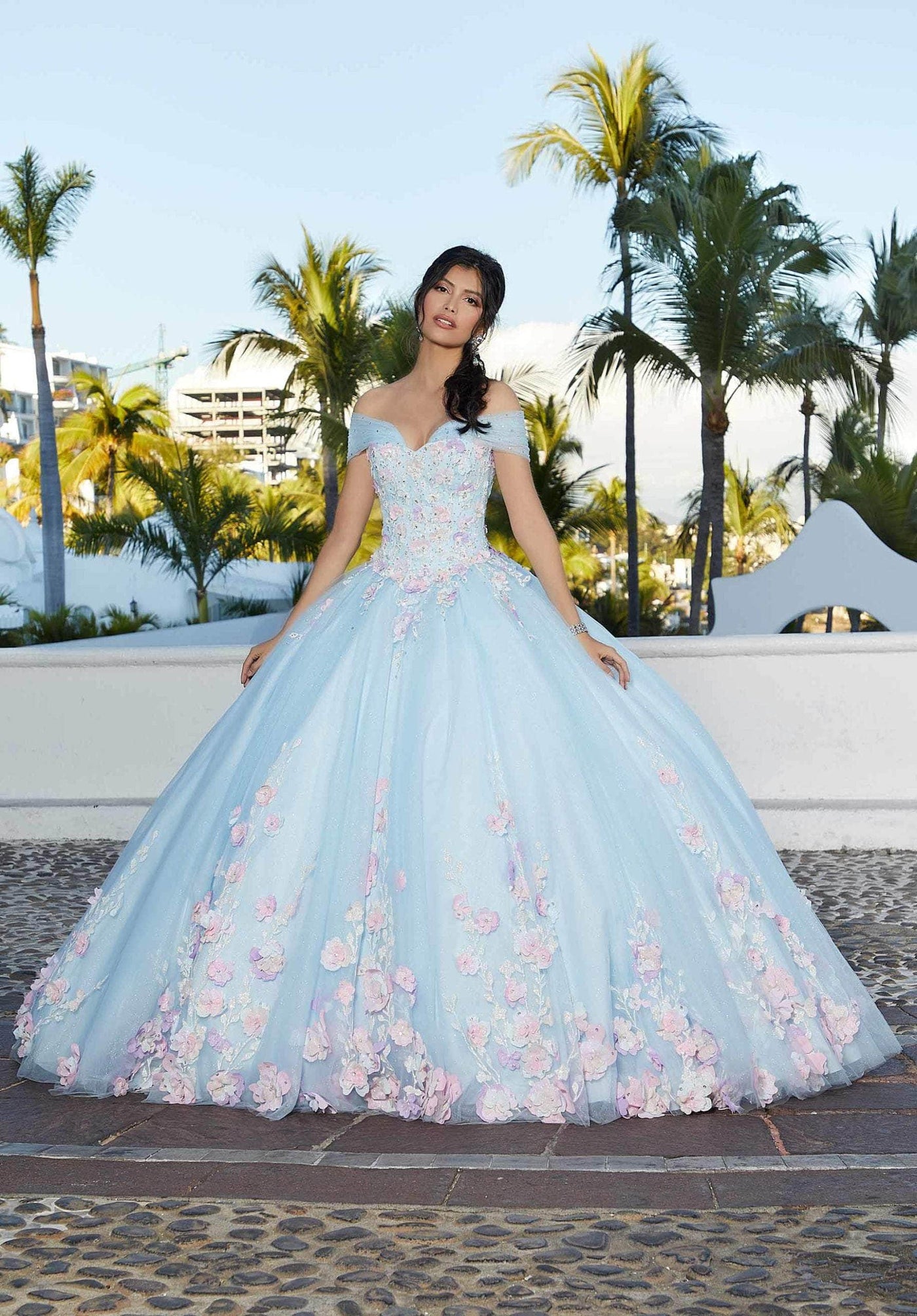 Mori Lee 60165 - 3D Floral Appliqued Sweetheart Ballgown Special Occasion Dress