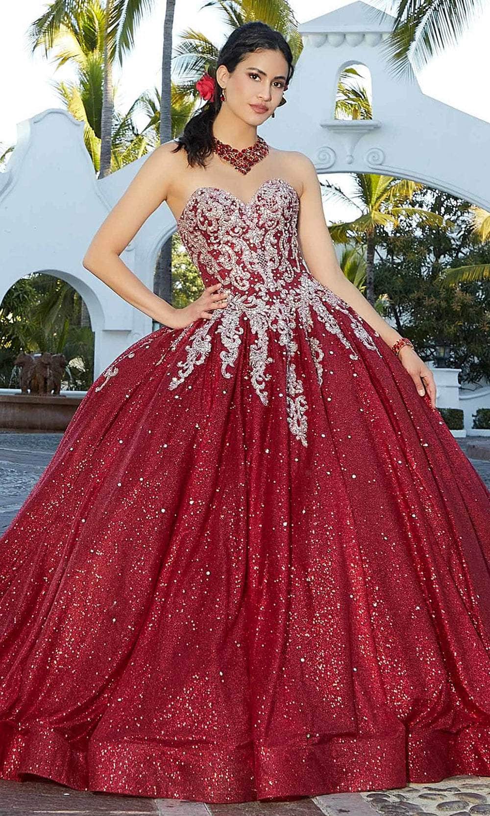 Mori Lee 60166 - Glittered Tulle Quinceanera Ballgown Ball Gowns