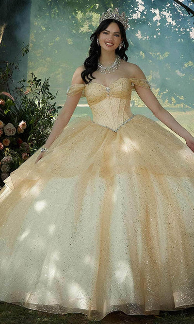 Mori Lee 60193 - Brooch Accented Sweetheart Neck Ballgown Ball Gown 00 /  Gold
