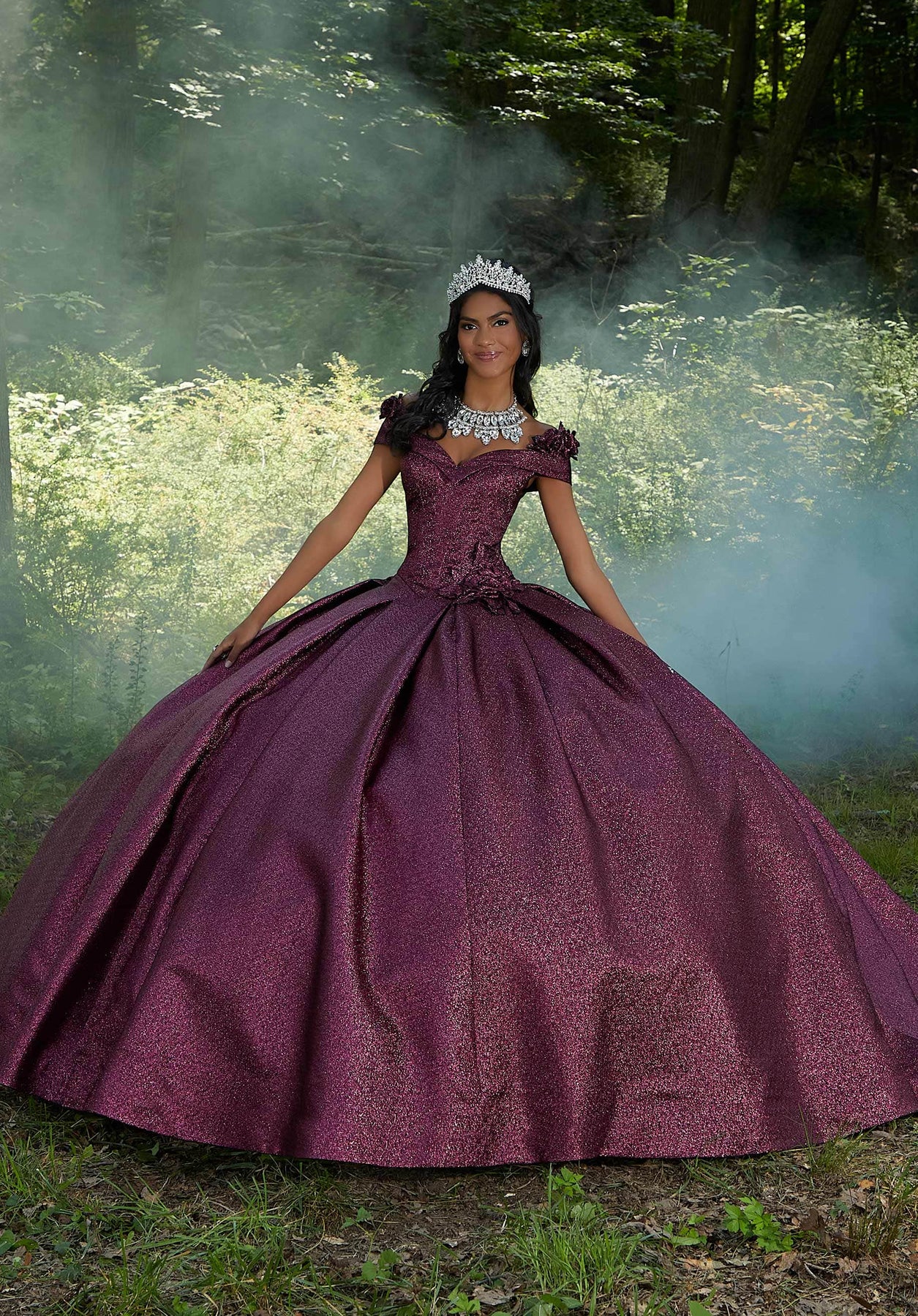 Mori Lee 60196 - Long Pleated Shimmer Ballgown Dress