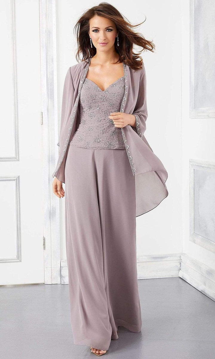 MGNY By Mori Lee - Three Piece Pant Suit 72303SC In Gray