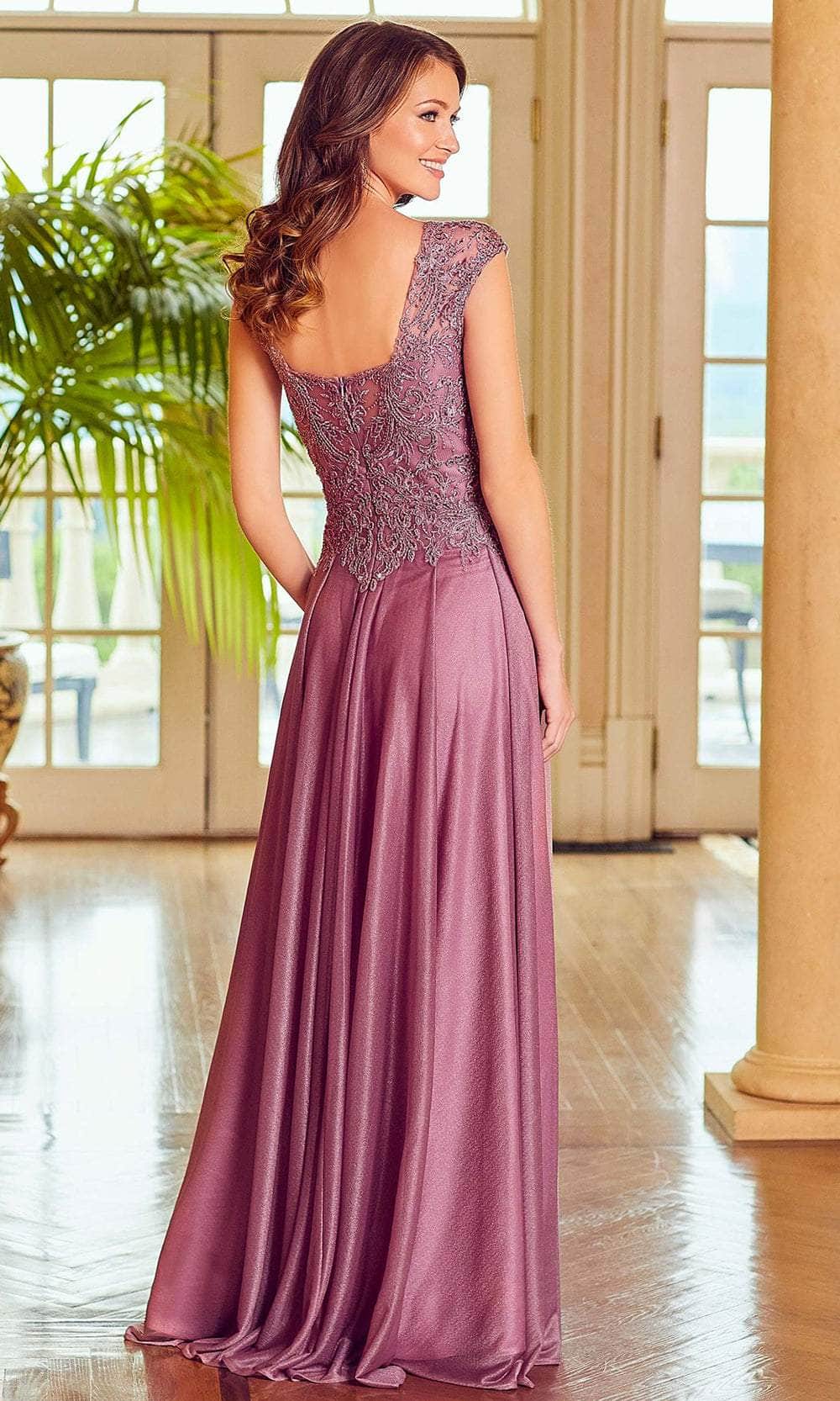 Mori Lee 72520 - Illusion Neckline Embellished Bodice Evening Gown Mother of the Bride Dresses