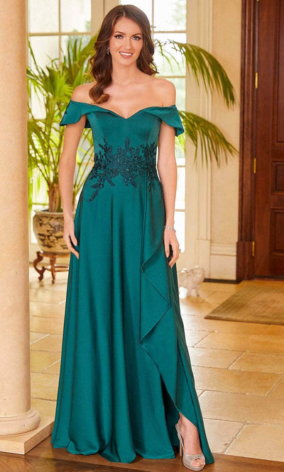 Mori Lee 72533 - Off-Shoulder Beaded Evening Gown Prom Dresses 00 / Emerald