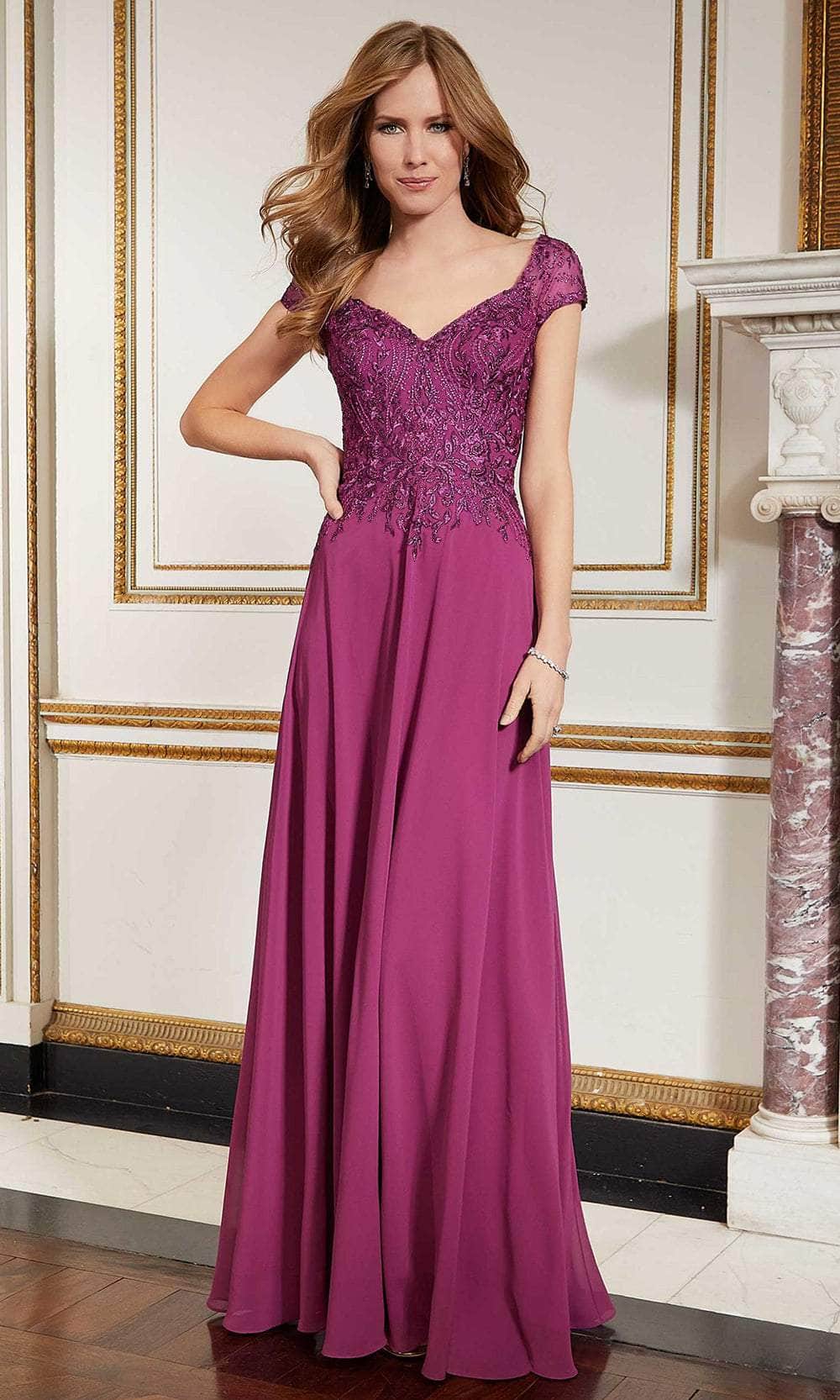 Mori Lee 72626 - Chiffon Skirt Formal Dress Formal Gowns 00 / Raspberry