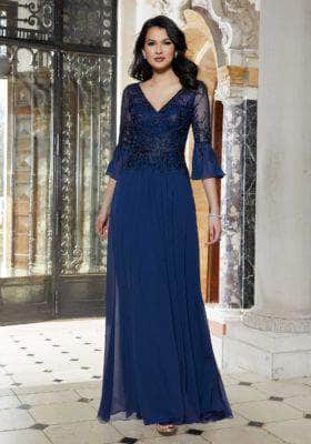 Mori Lee 7263 - Metallic Lace A-Line Evening Dres Special Occasion Dress
