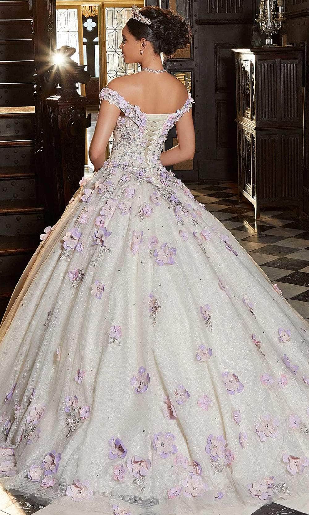 Mori Lee 89341 - Floral Appliqued Quinceañera Dress Ball Gowns