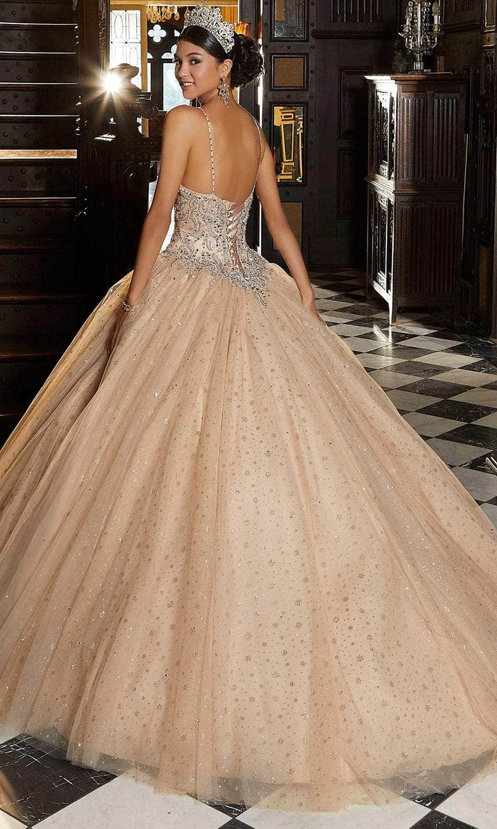 Mori Lee 89345 - Embroidered Metallic Net Ballgown Ball Gowns