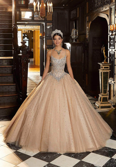 Mori Lee 89345 - Embroidered Metallic Net Ballgown Special Occasion Dress