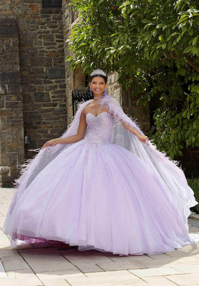 Mori Lee 89348 - Feathered Cape Quinceañera Dress Special Occasion Dress