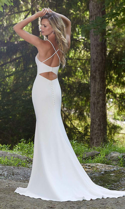 Mori Lee Bridal - 12108 Bahati Plunging Mermaid Crepe Wedding Gown Wedding Dresses