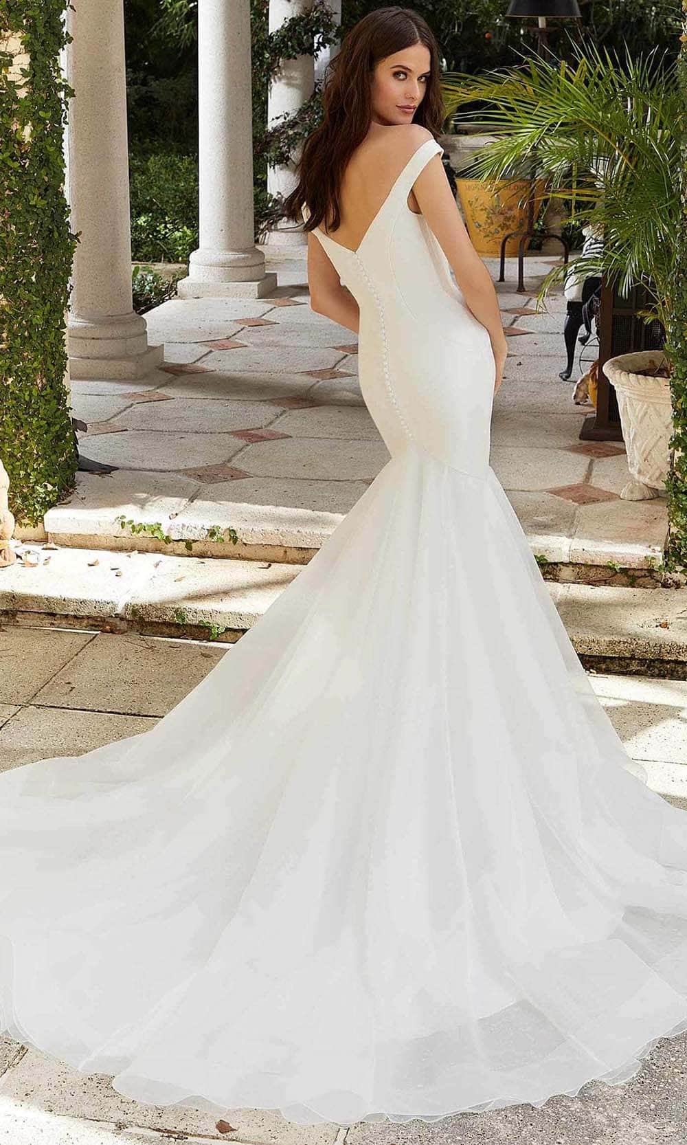 mermaid morilee wedding dresses Morilee 2605 Bridal Wedding Dress Embroidered Lace Mermaid Fitted Ivory V Neck