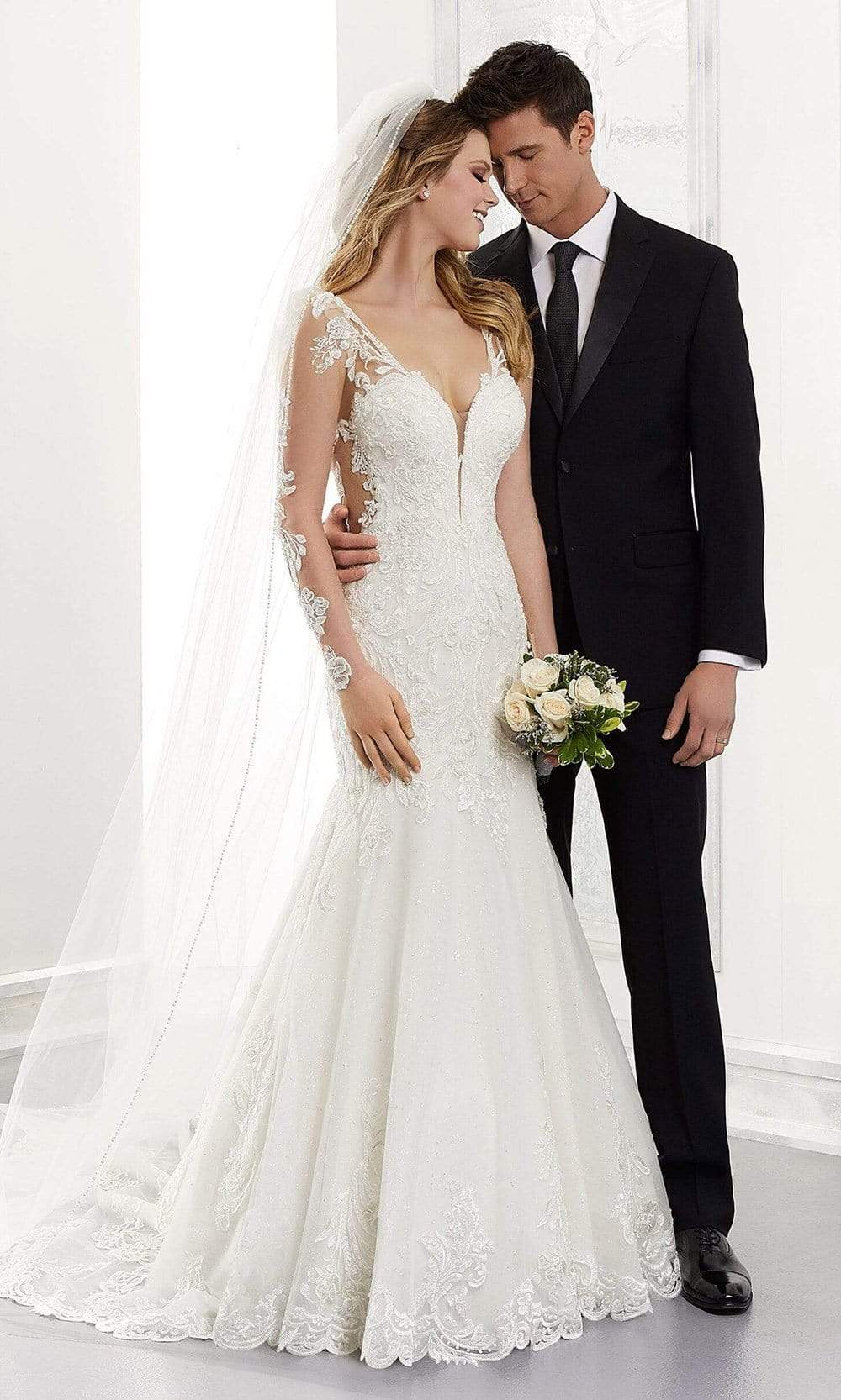 Mori Lee Bridal - 2174 Anastasia Long Sleeve Embellished Wedding Gown Wedding Dresses