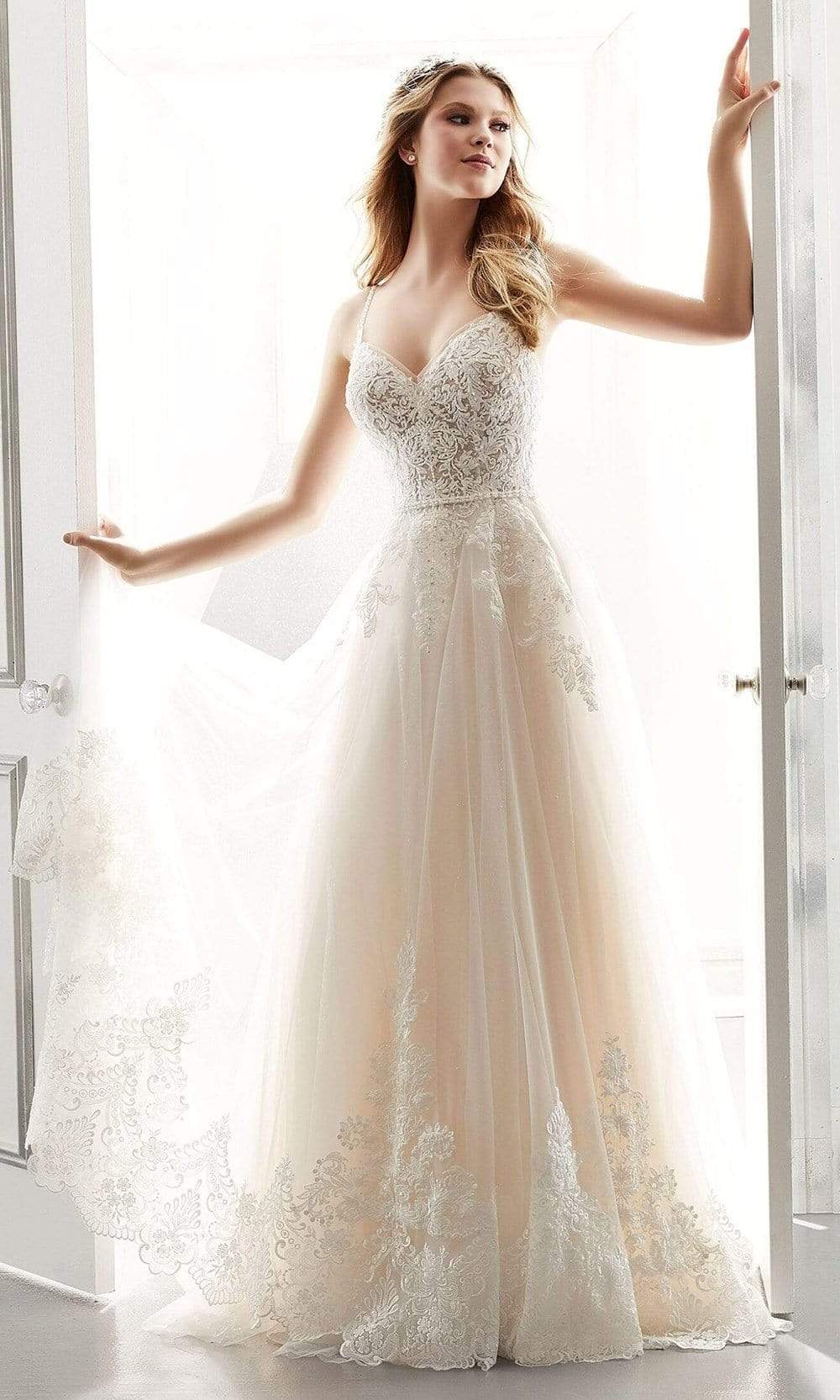 Mori Lee Bridal - 2195 Annabel Frosted Embroidered A-Line Wedding Gown Wedding Dresses