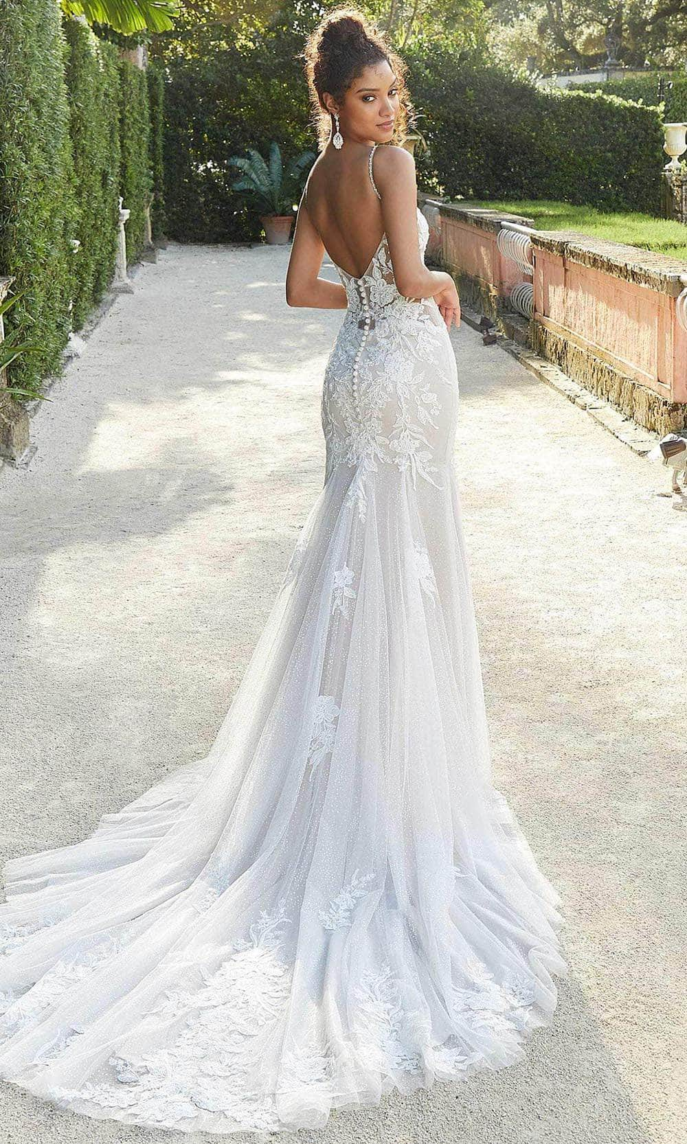 Mori Lee Bridal 2467 - Illusion Deep V-Neck Bridal Gown Special Occasion Dress