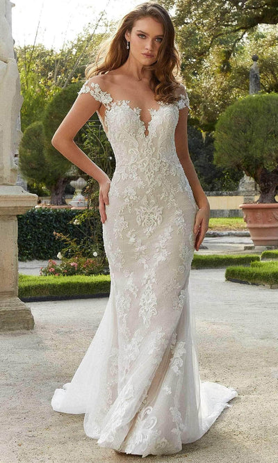 Mori Lee Bridal 2478 - Off-Shoulder Embroidered Wedding Dress Special Occasion Dress 00 / Ivory/Cappuccino/Honey