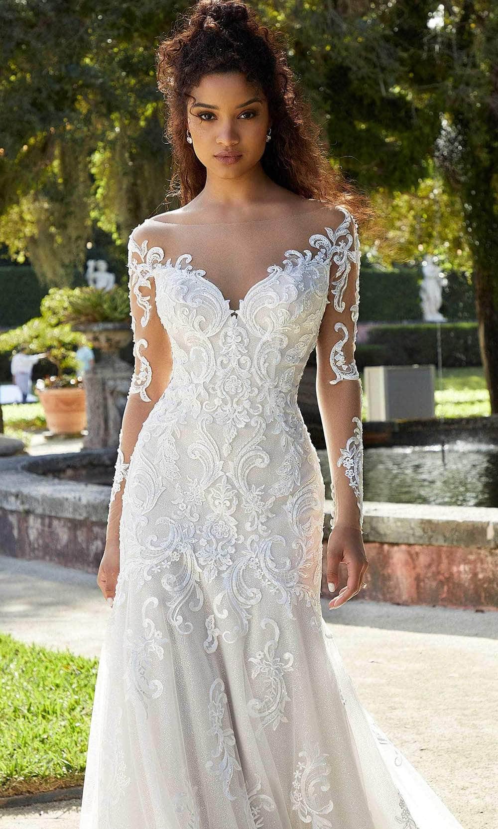 Mori Lee Bridal 2481 - Long Sleeve Illusion Wedding Dress Special Occasion Dress