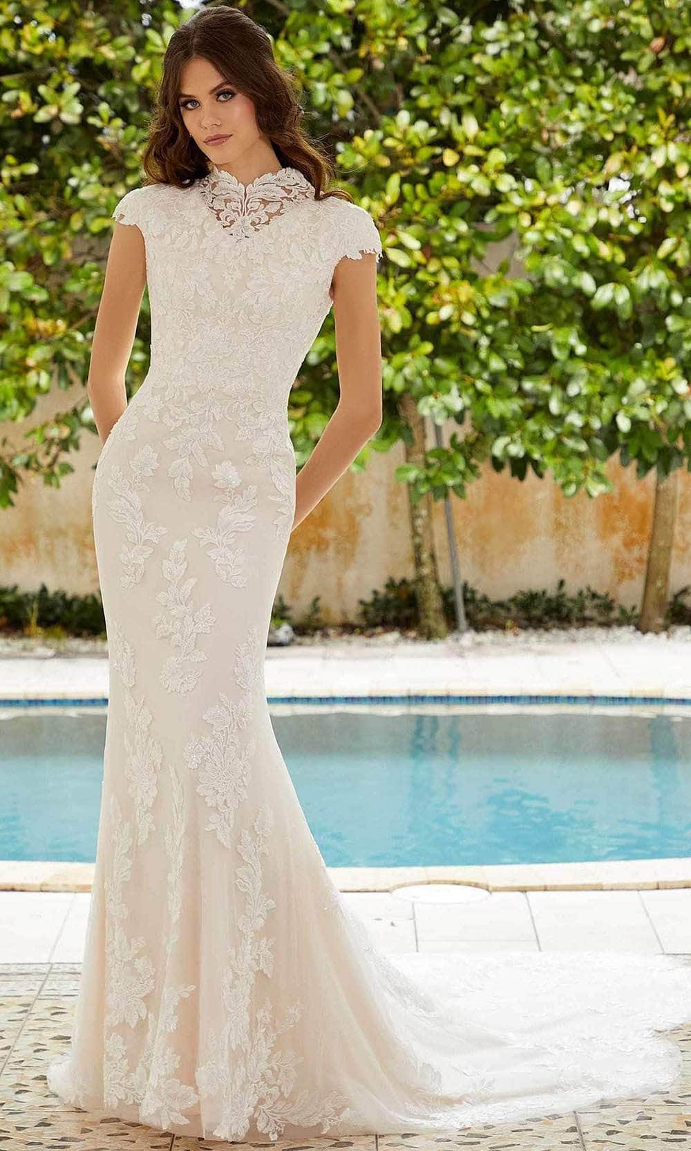 Mori Lee Bridal 30121 - High Neck Cap Sleeve Wedding Gown Special Occasion Dress