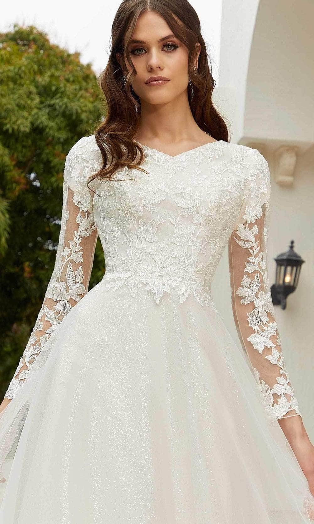 Mori Lee Bridal 30122 - Long Sleeve V-Neck Wedding Gown Special Occasion Dress