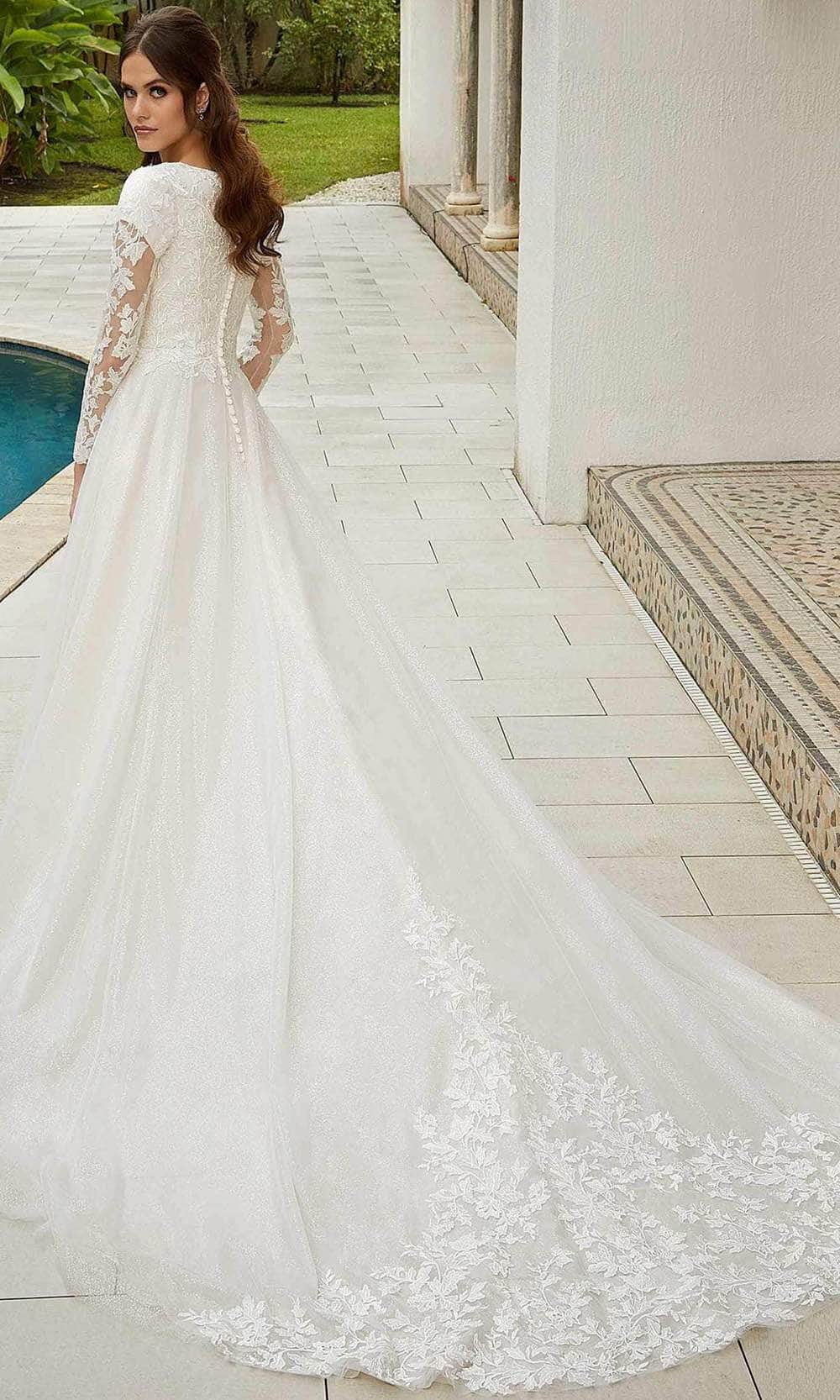 Mori Lee Bridal 30122 - Long Sleeve V-Neck Wedding Gown Special Occasion Dress