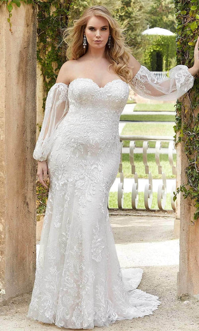 Mori Lee Bridal 3365 - Strapless Detachable Bishop Sleeve Wedding Dress Special Occasion Dress