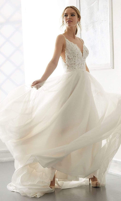 Mori Lee Bridal - 5862 Autumn Crystal Beaded Lace A-Line Wedding Gown Wedding Dresses