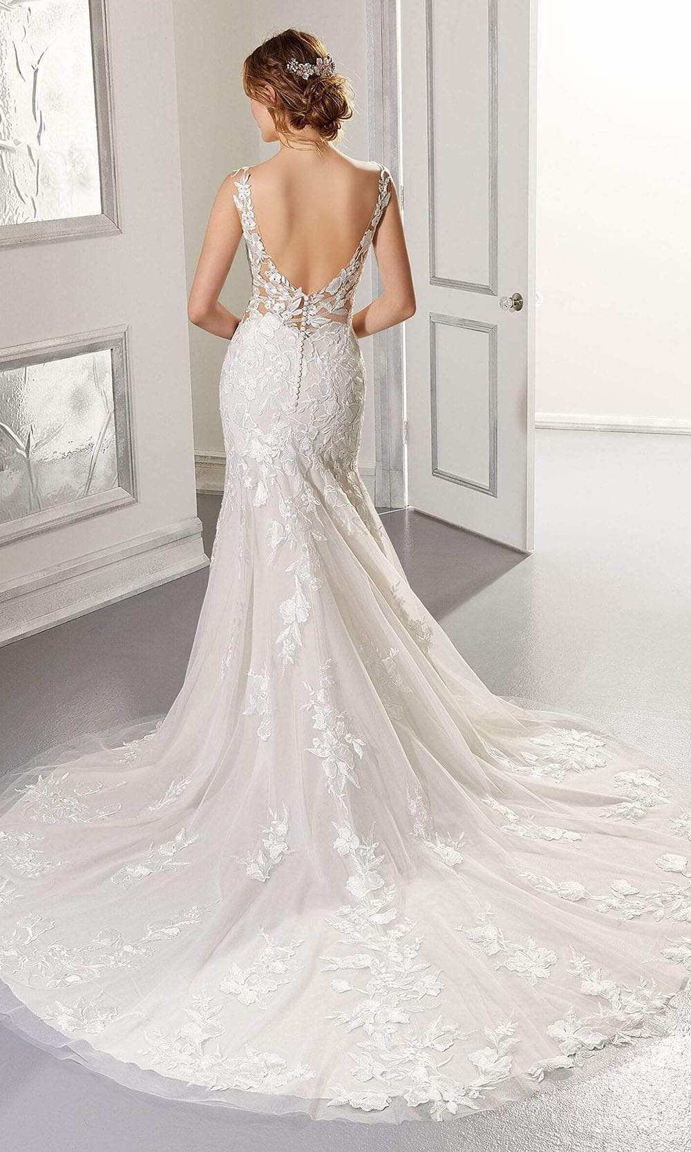 Mori Lee Bridal - 5876 Andrea Embroidered Trumpet Wedding Gown Wedding Dresses