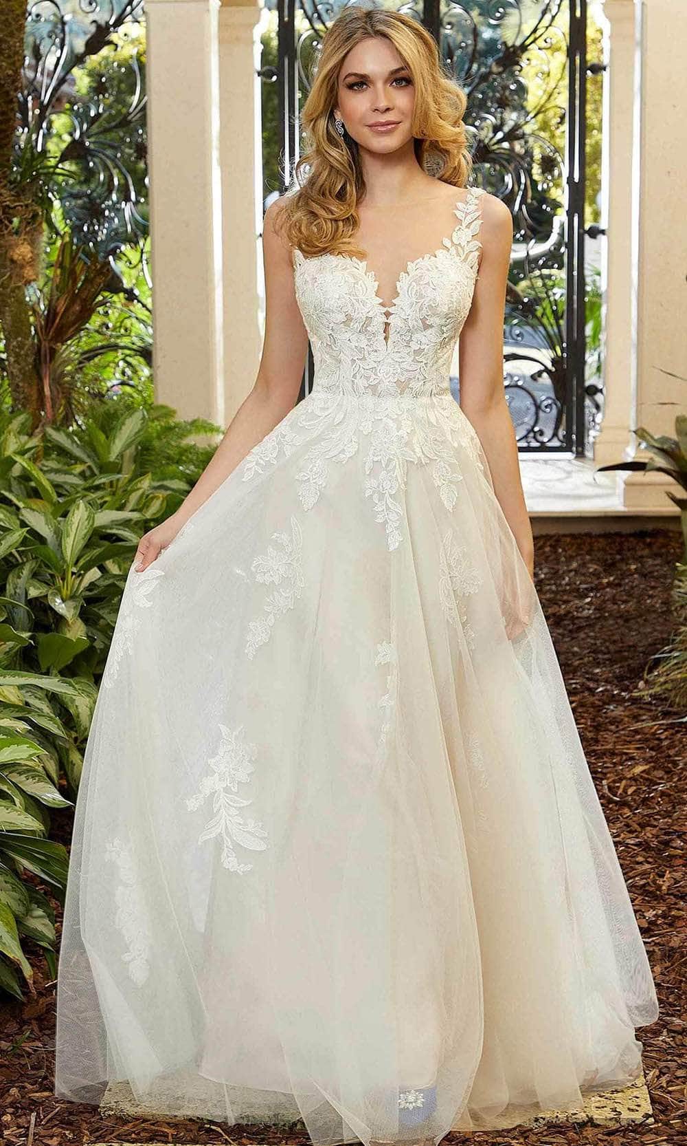 Mori Lee Bridal 5974 - Sleeveless Bateau Neckline Wedding Dresses 00 / Ivory/Champagne/Honey