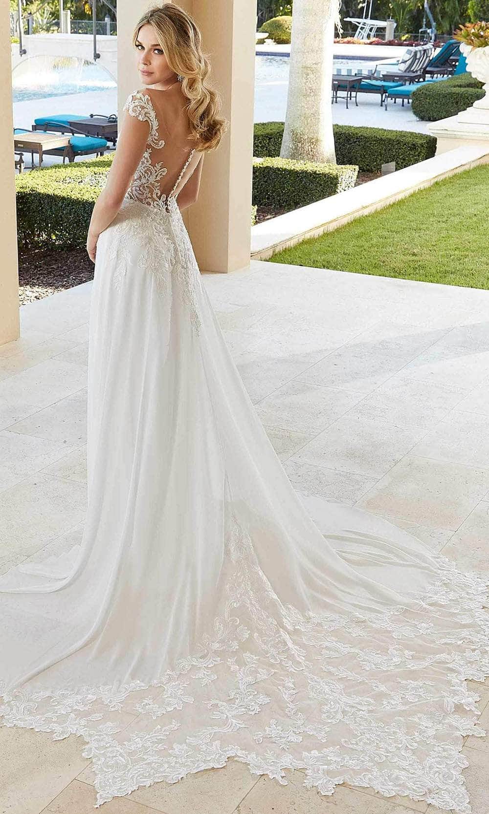 Mori Lee Bridal 5978 - Laced Short Sleeved Bridal Gown Wedding Dresses